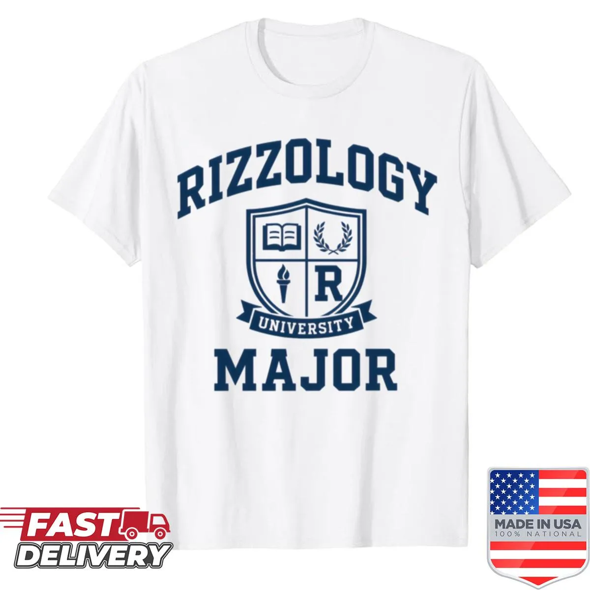 Rizzology Major graphic on a trendy T-shirt