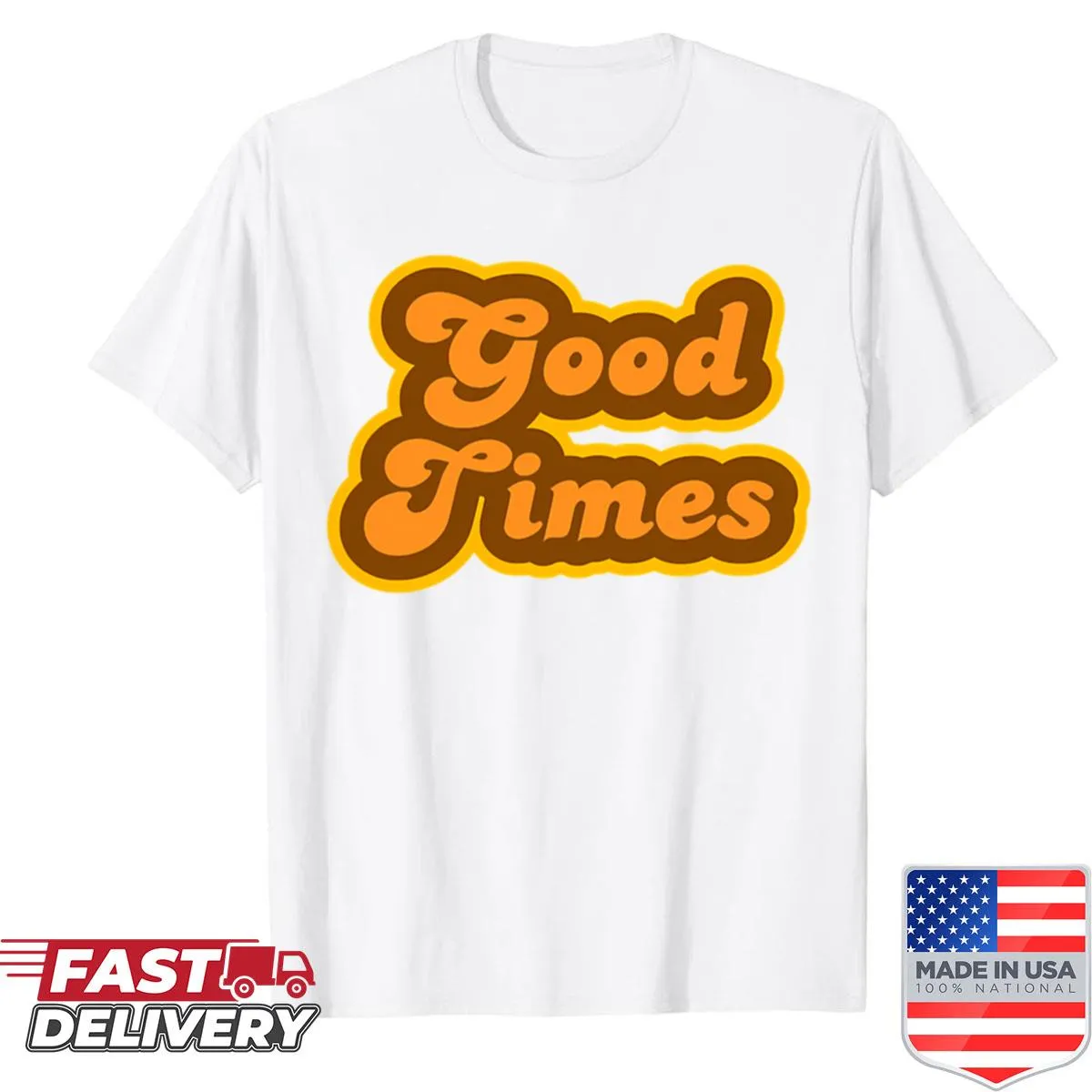 Retro 70s logo on a vintage-style shirt