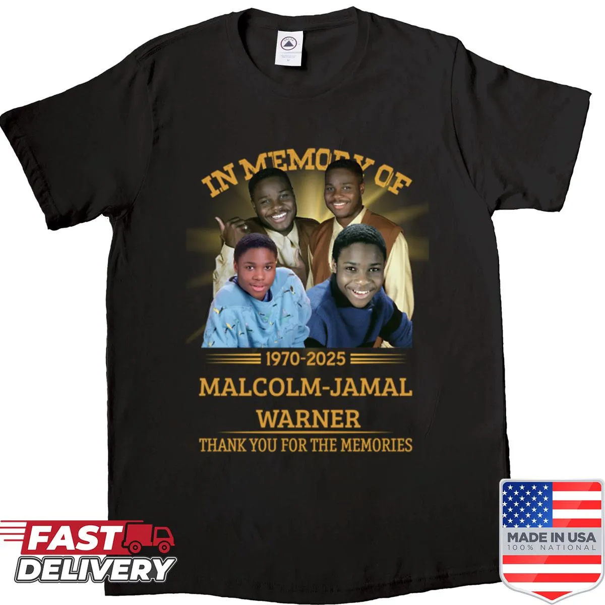 Tribute shirt featuring Gordon Gartrell inspired graphic