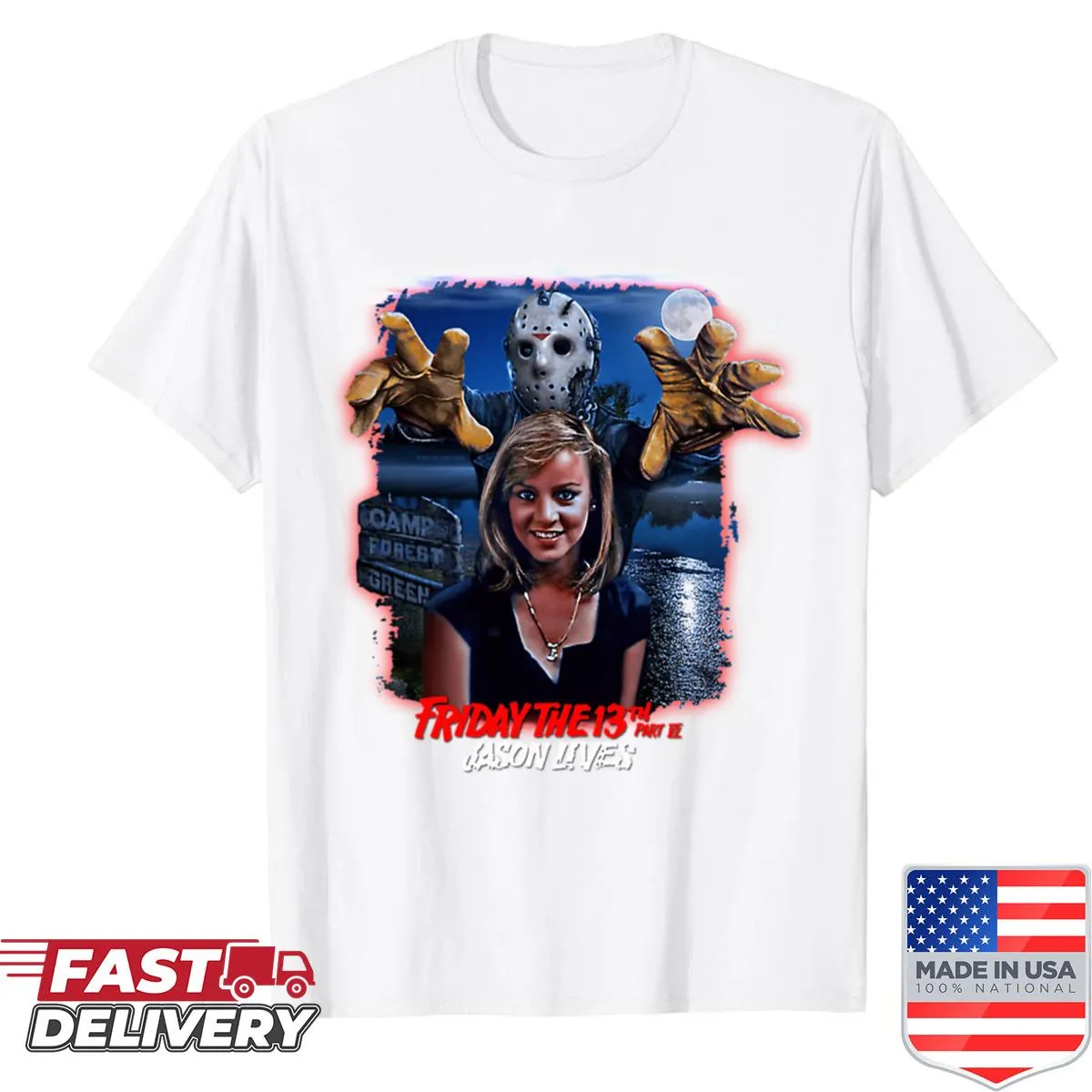 Vintage horror film logo T-shirt for Halloween