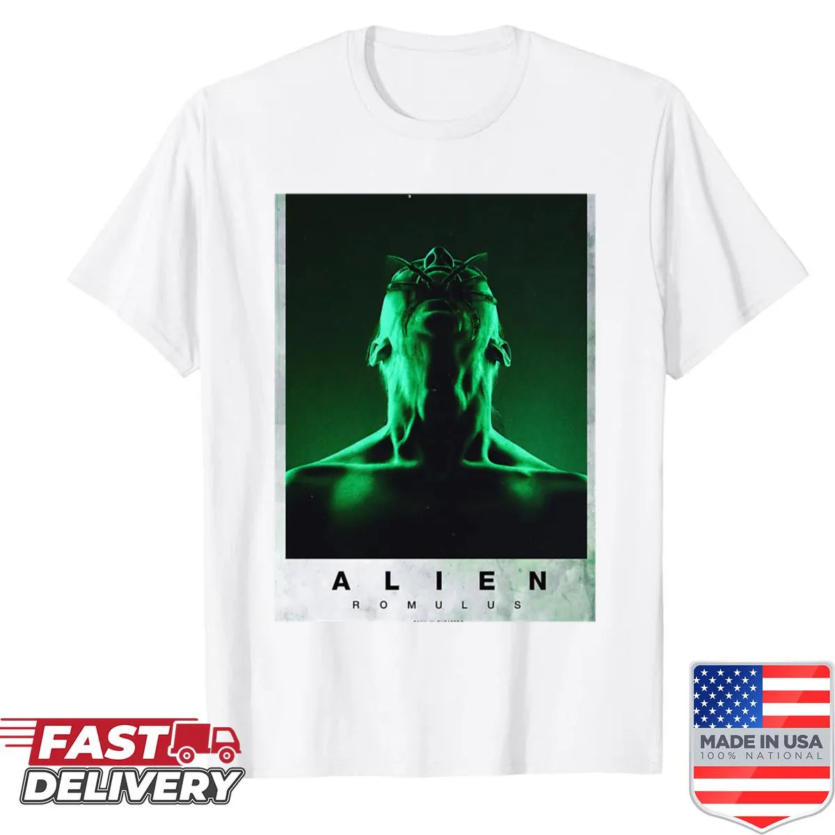 Vintage horror-themed shirt with a classic film logo design