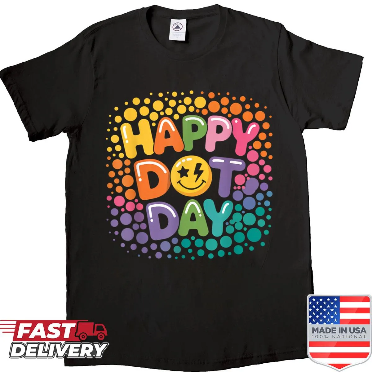 Cute t-shirt for kids with cheerful dotted graphics