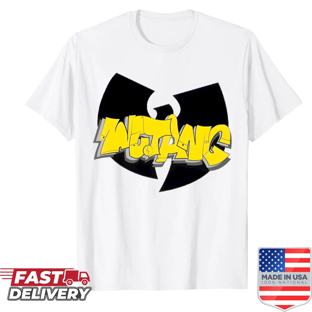 Oversized shirt with a graffiti-style hip hop logo design