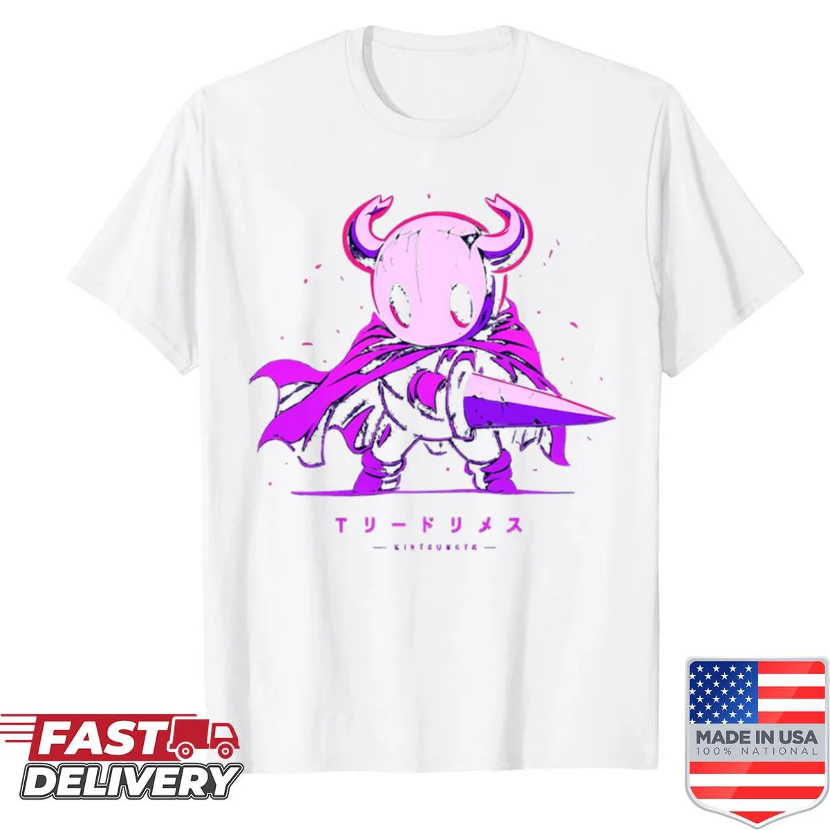 Illustration of Hollow Knight Silksong characters on a t-shirt