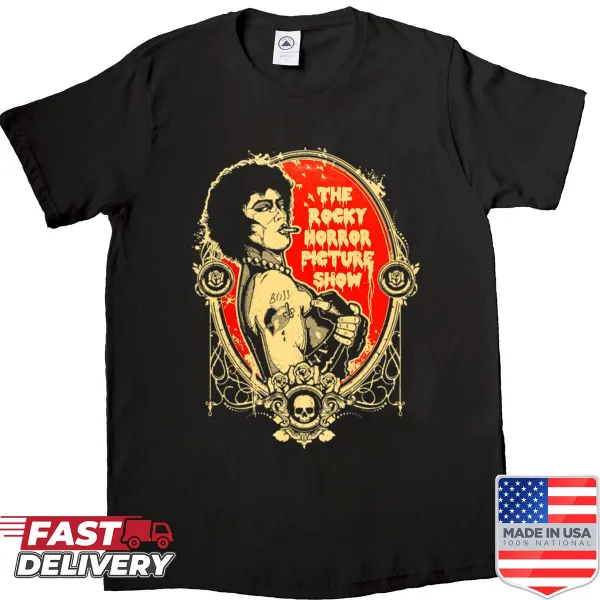 Vintage-style T-shirt with horror movie poster graphic
