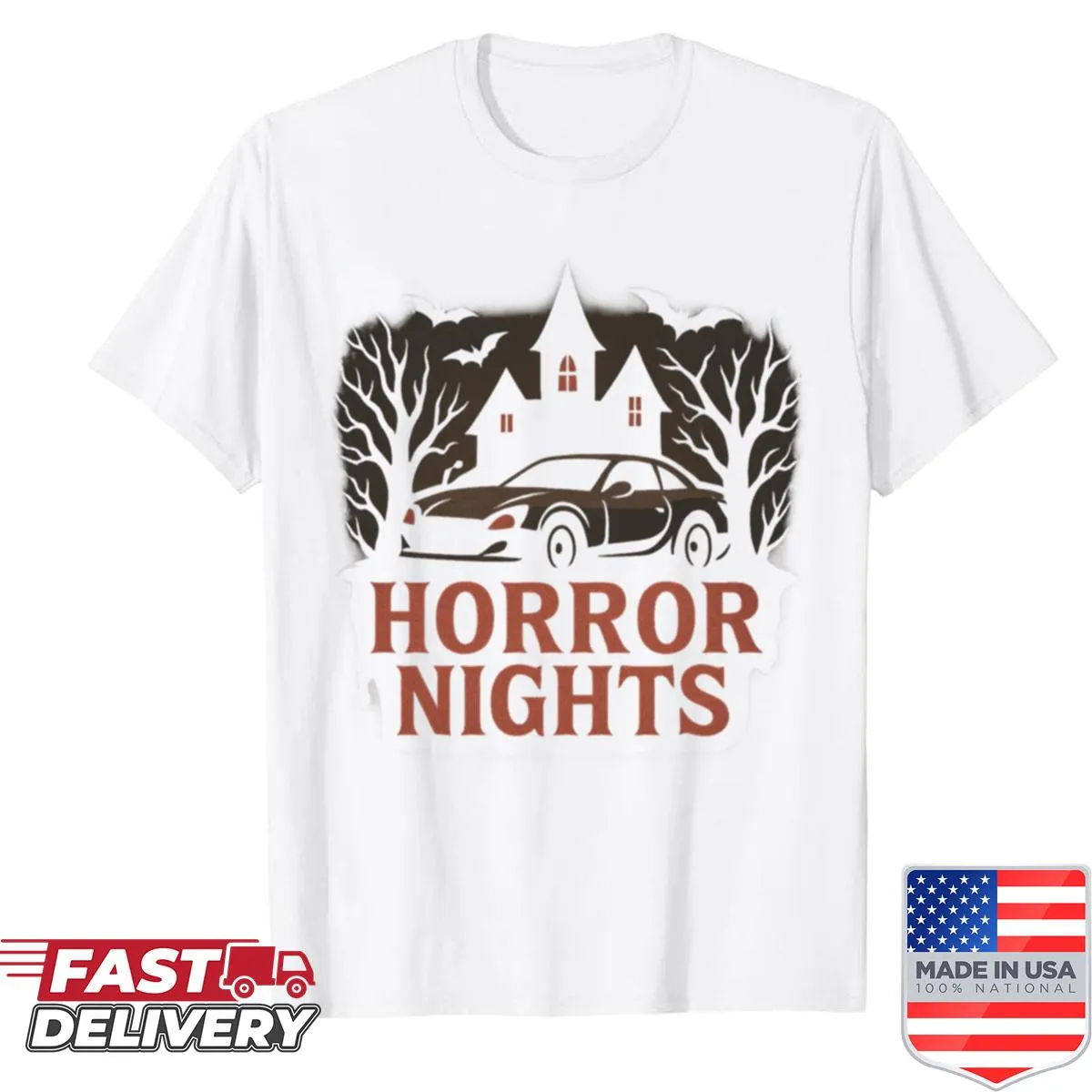 Gothic shirt with a seasonal horror design and vintage look