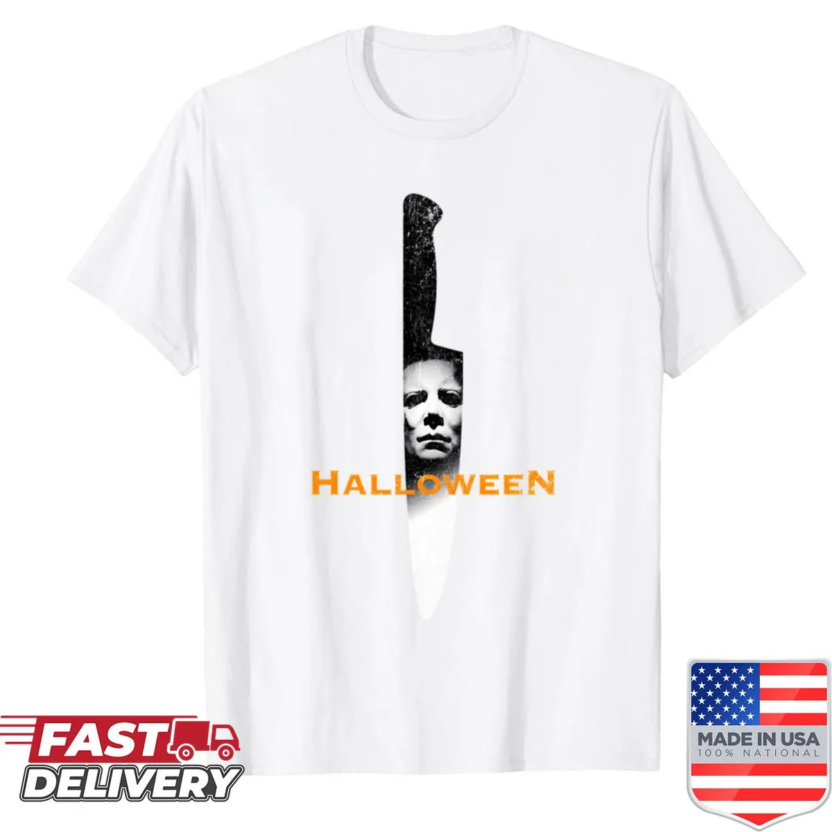 Vintage shirt with a scary logo inspired by horror films for Halloween