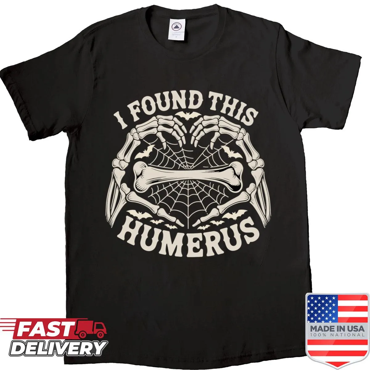 Funny Halloween shirt with skeleton hands and pun