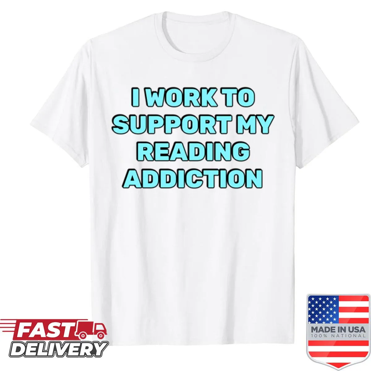 Active shirt declaring dedication to reading with bold typography