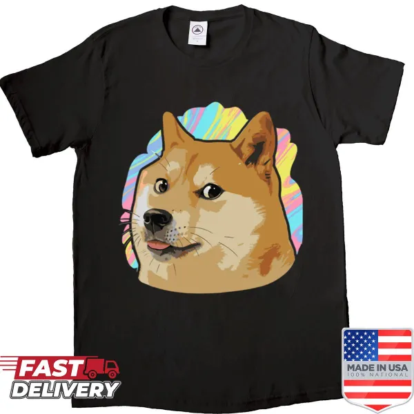 Doge meme illustration with abstract background design