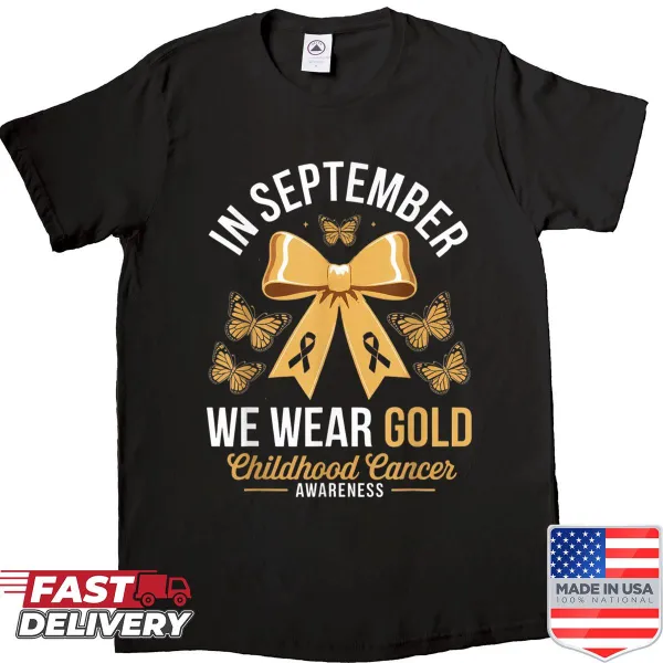 Gold ribbon graphic shirt for Childhood Cancer Awareness