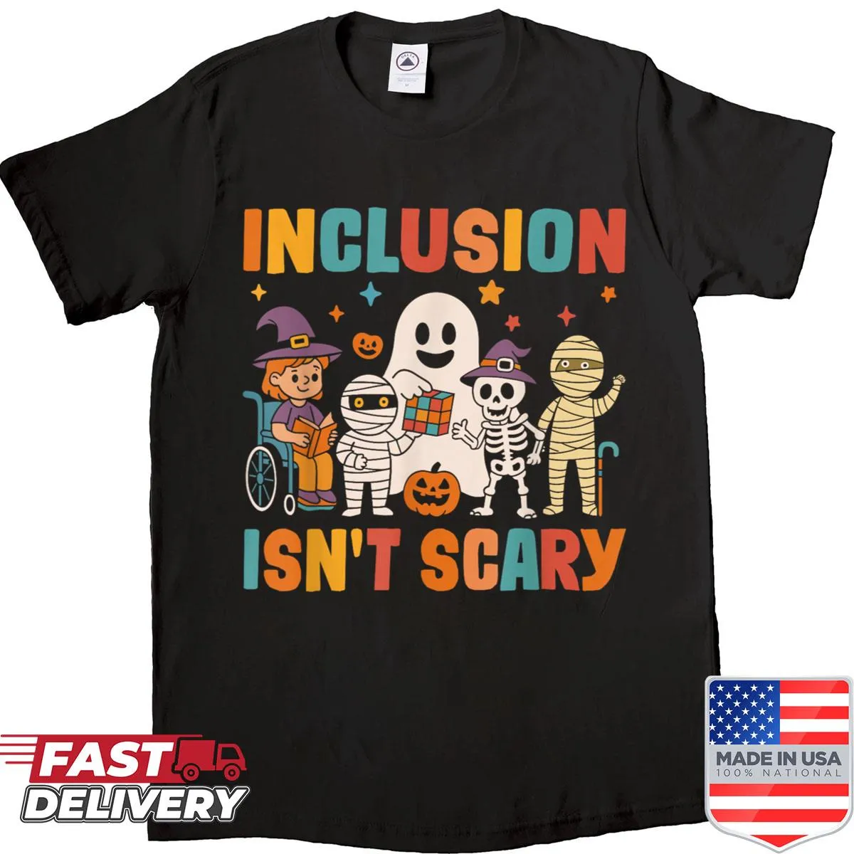 Cute Halloween shirt with a cartoon skeleton ghost design