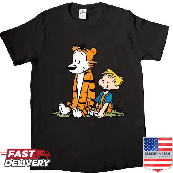 Comic-style illustration of imaginative characters on a shirt