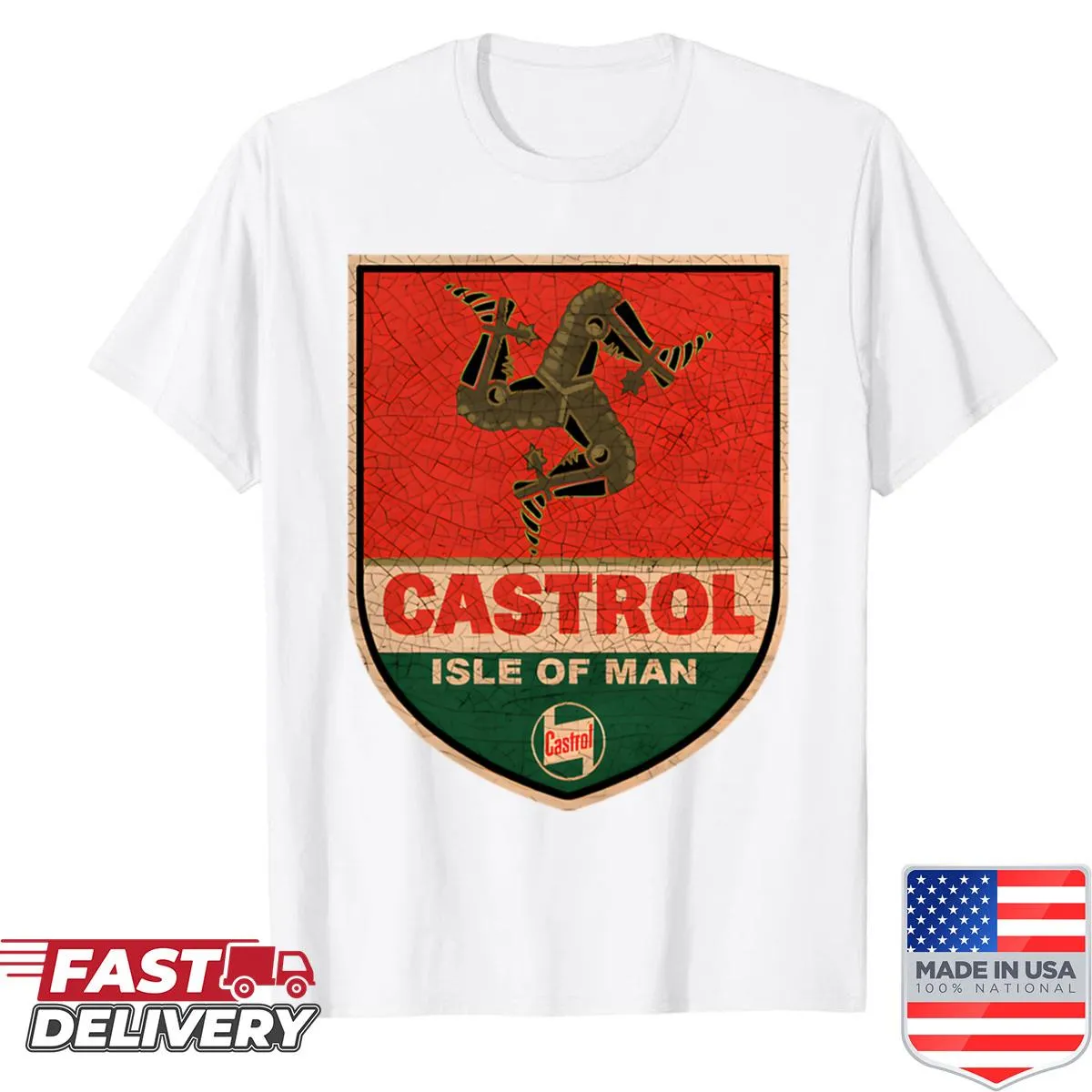 Vintage T-shirt with Isle of Man Castrol logo