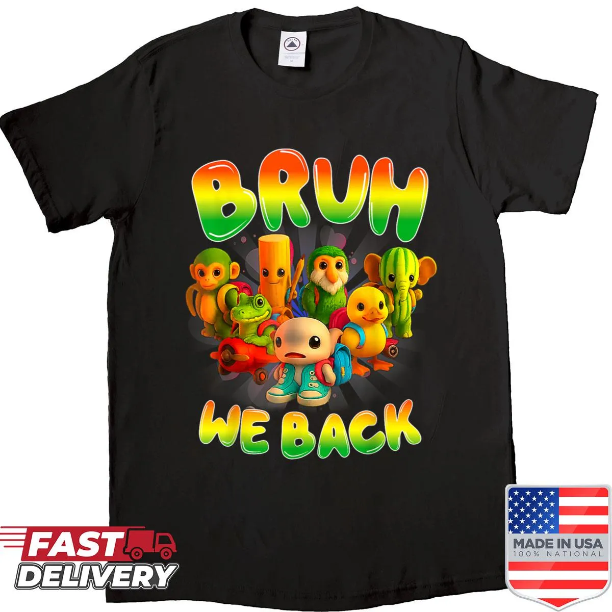 Back to school shirt with Italian brainrot humorous text design