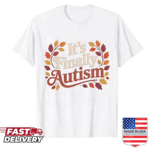 Autumn-themed shirt promoting Autism awareness with thoughtful design