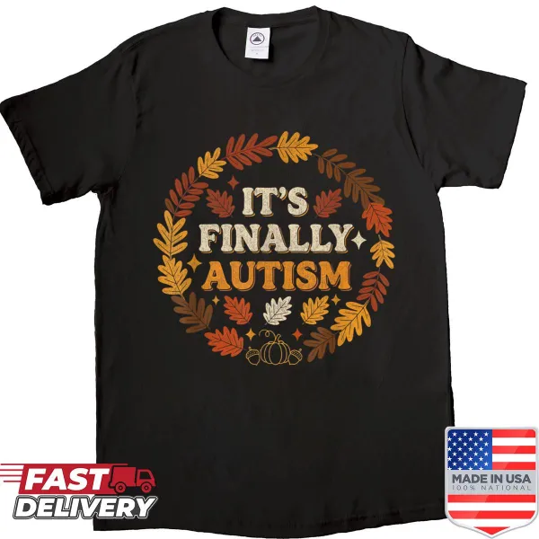 Funny autumn t-shirt with seasonal humor about autism