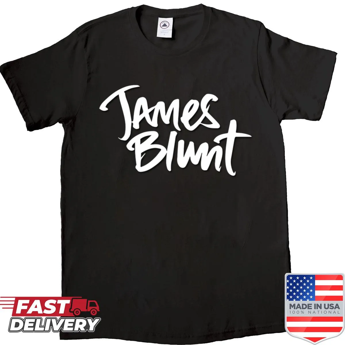 James Blunt logo T-shirt for fans of the singer-songwriter.