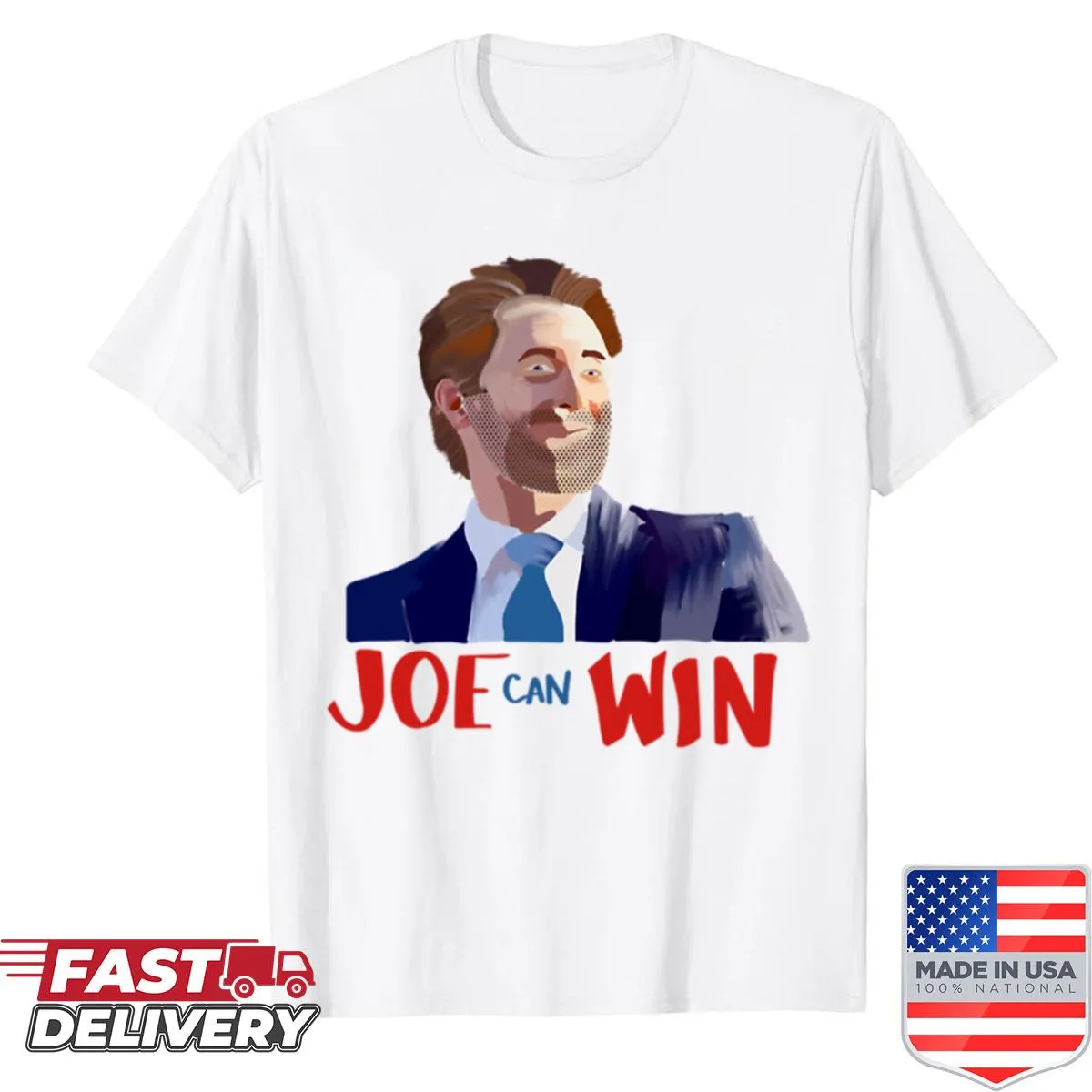 Inspirational shirt with 'Joe Can Win' text design