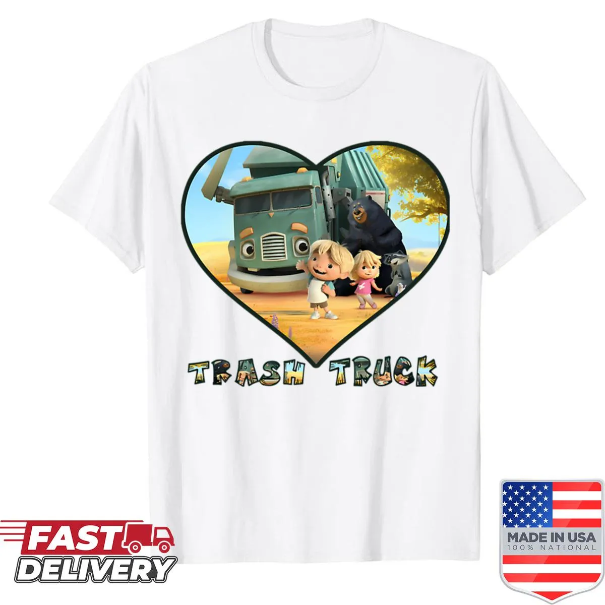 Vintage kids shirt featuring cartoon cars and movie logos