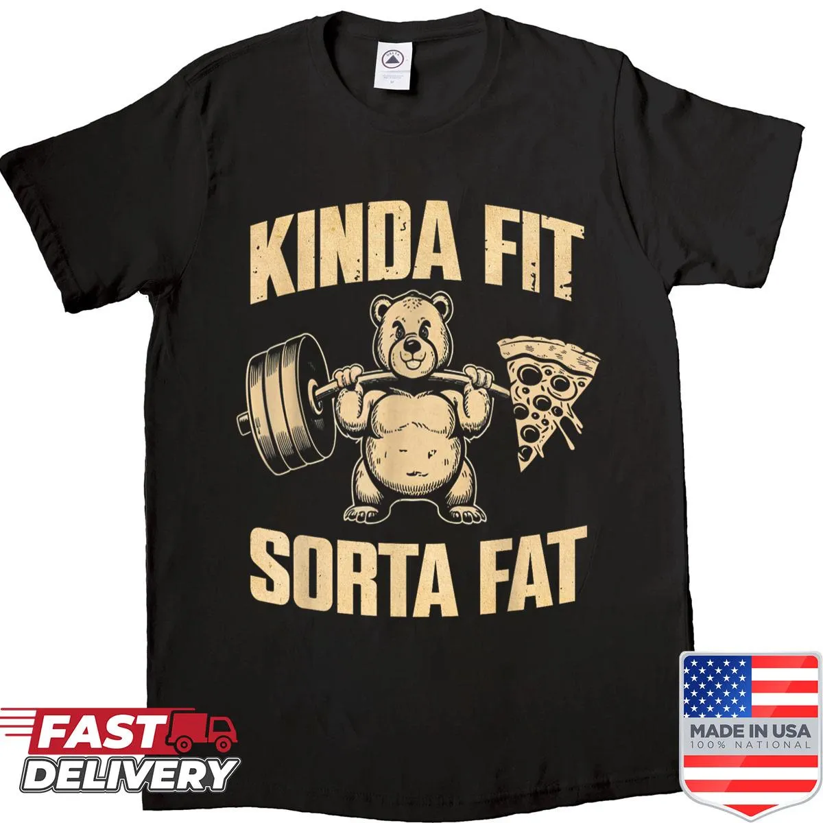 Funny retro shirt featuring a cute bear and fitness humor