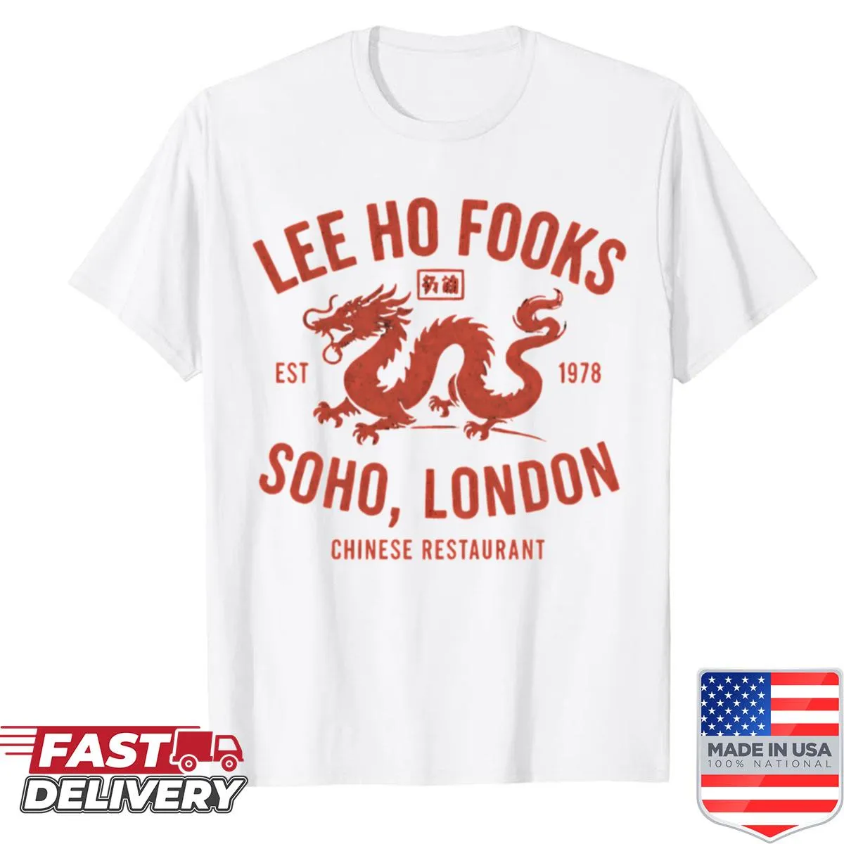 Oversized shirt featuring 'Lee Ho Fooks Resto' design