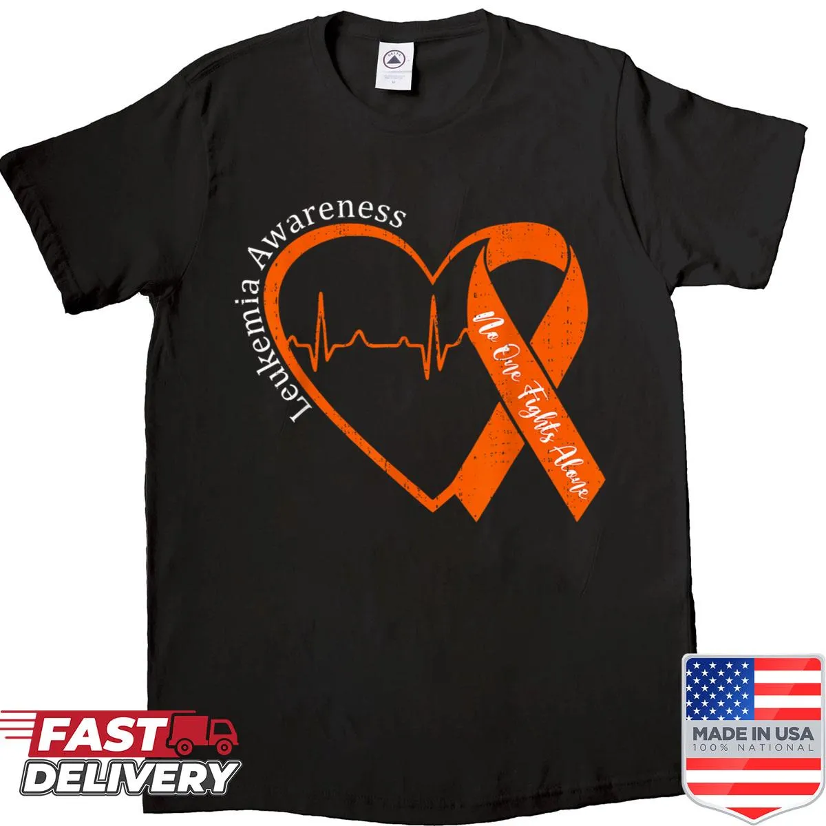 Heart graphic leukemia awareness shirt in bold design