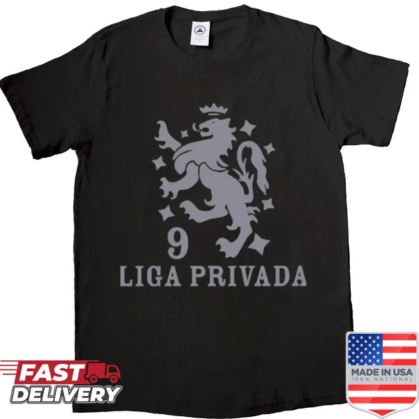 Oversized shirt featuring Liga Privada Cigars branding in a playful design