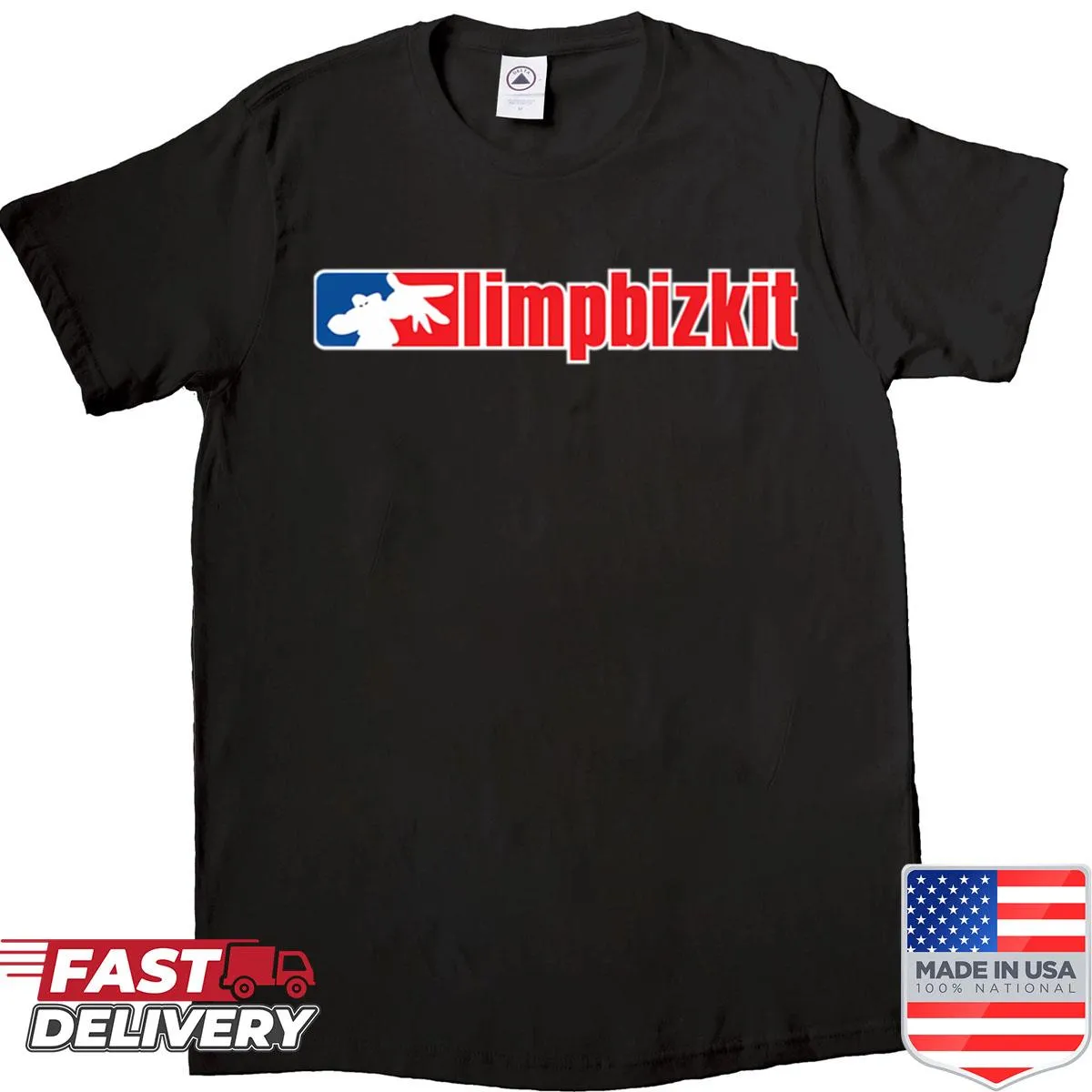 T-shirt featuring the Limp Bizkit rapcore logo