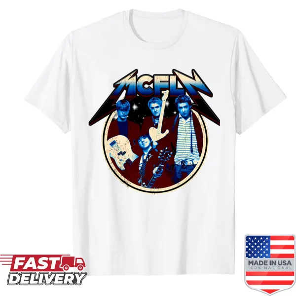 Vintage band music logo graphic on a shirt