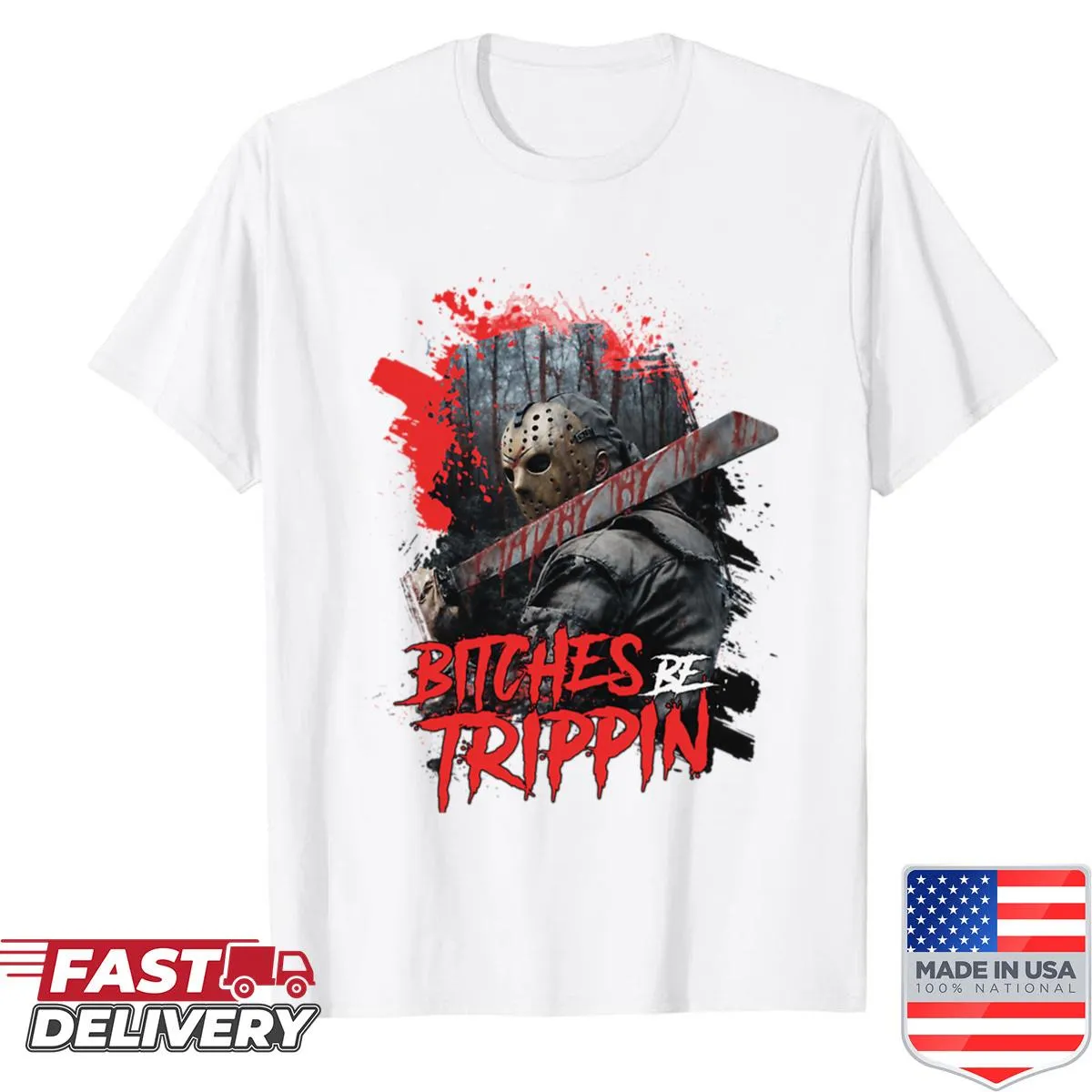 Vintage horror movie shirt featuring an iconic film logo.
