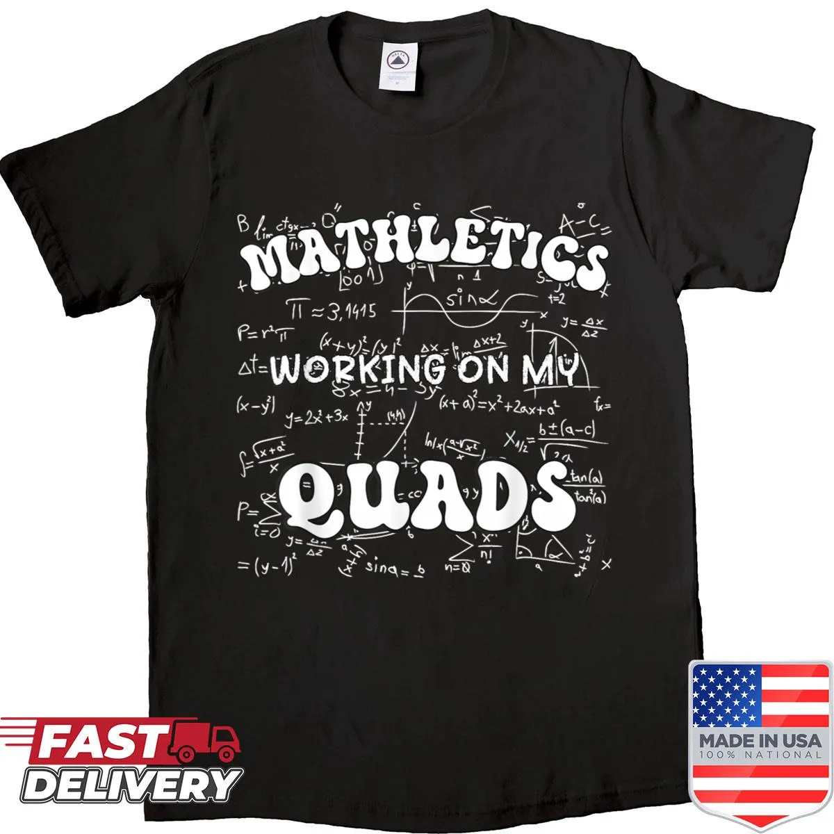 Funny math teacher shirt with algebra-themed graphics