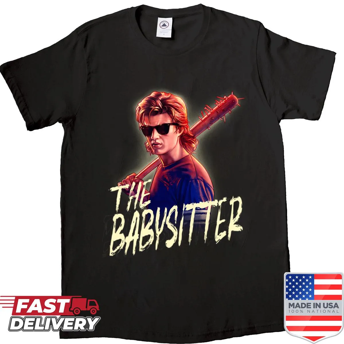 Vintage-style TV show logo graphic on a T-shirt
