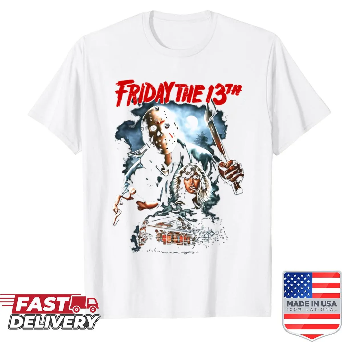 Vintage horror film logos t-shirt with a distressed design