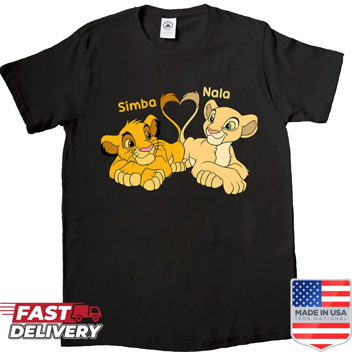Vintage cartoon family shirt with a lion and sunset design