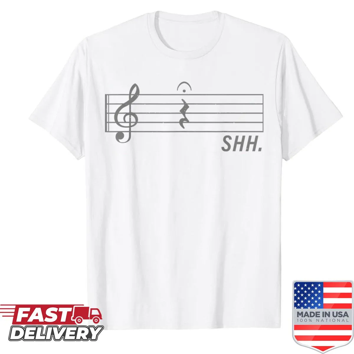 Musical note illustration shirt for musicians and music teachers