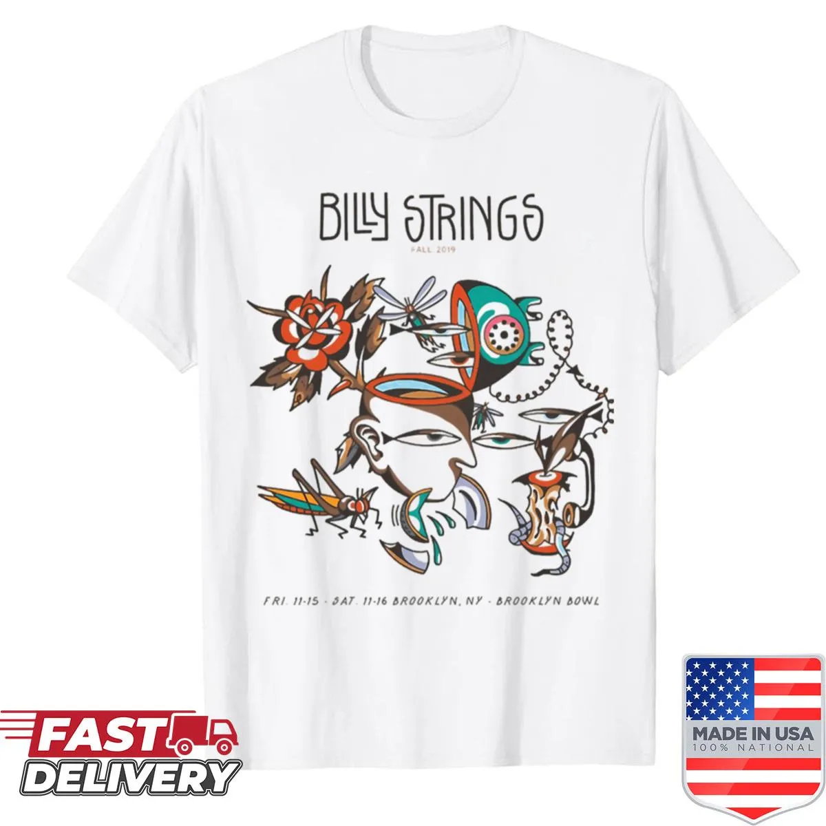 Typography shirt with 'Must Be Seven Strings' design