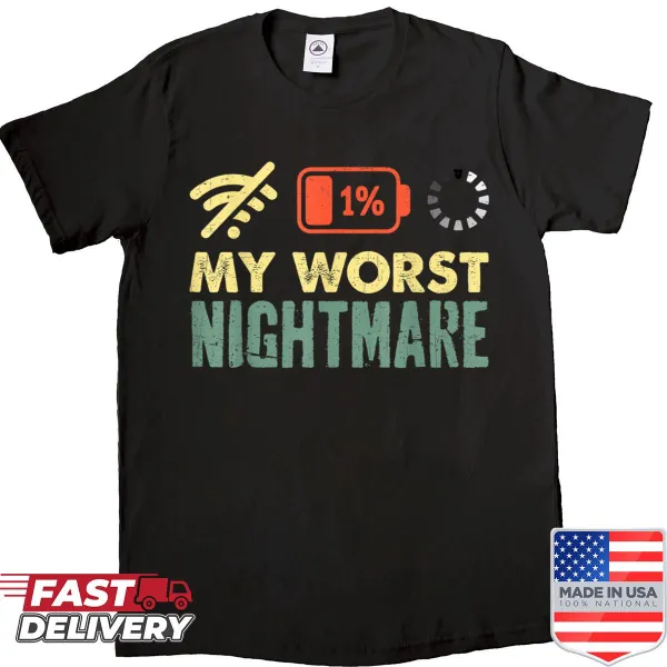 Funny shirt about low battery being a gamer's worst nightmare