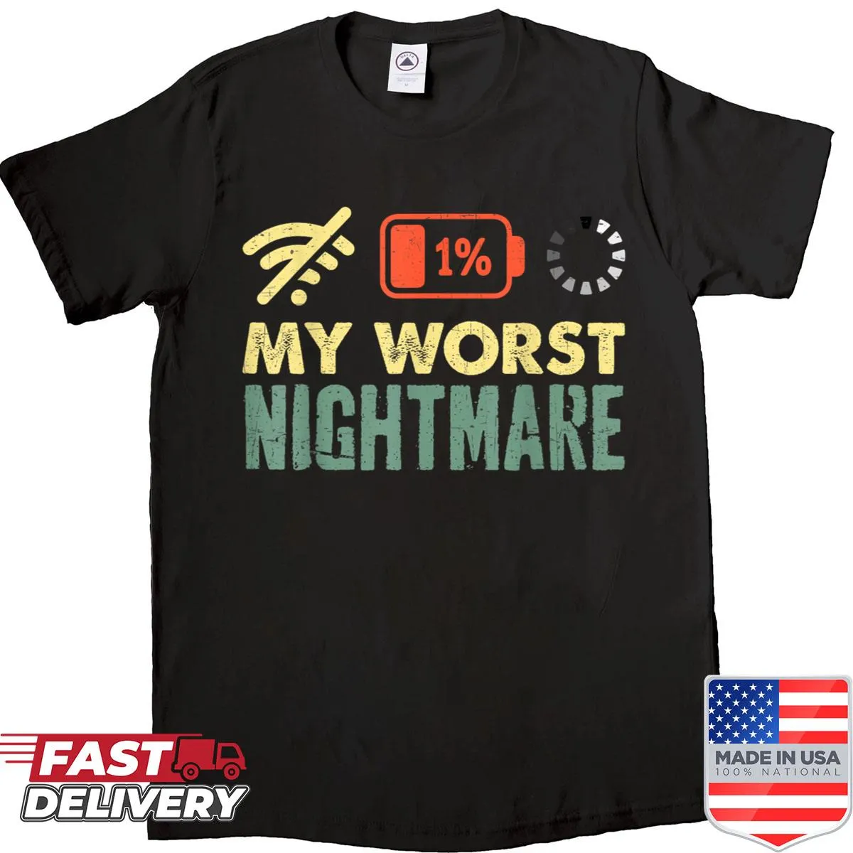 Funny shirt about low battery being a gamer's worst nightmare