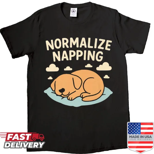 Funny dog silhouette with self-care quote about napping on a shirt