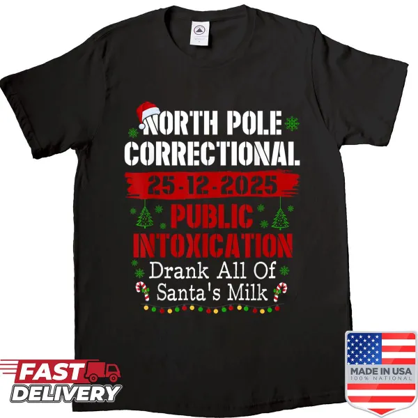 Funny 'North Pole Correctional' design on shirt