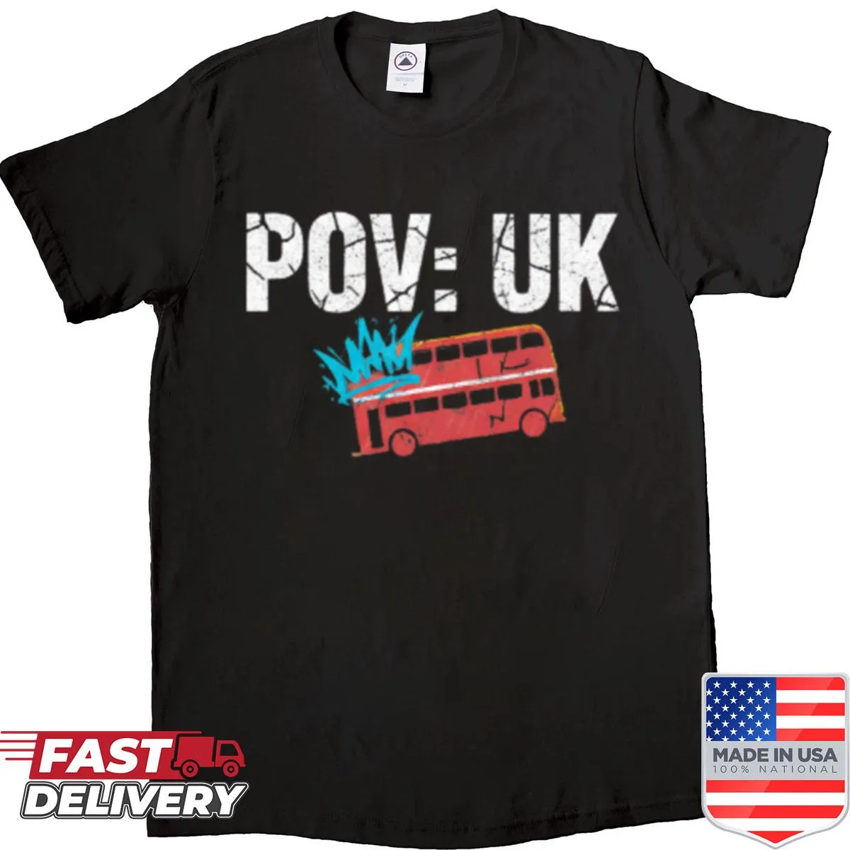 Pov Uk T-shirt featuring British humor meme design