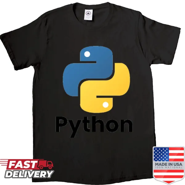 Minimalist graphic t-shirt celebrating Python programming