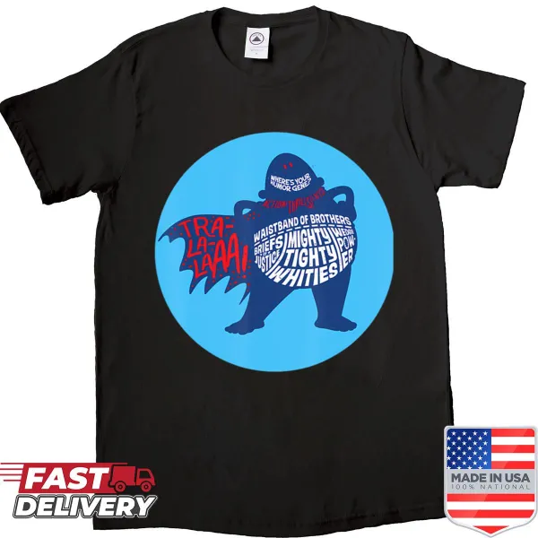 Retro comic strip featuring superheroes on a t-shirt