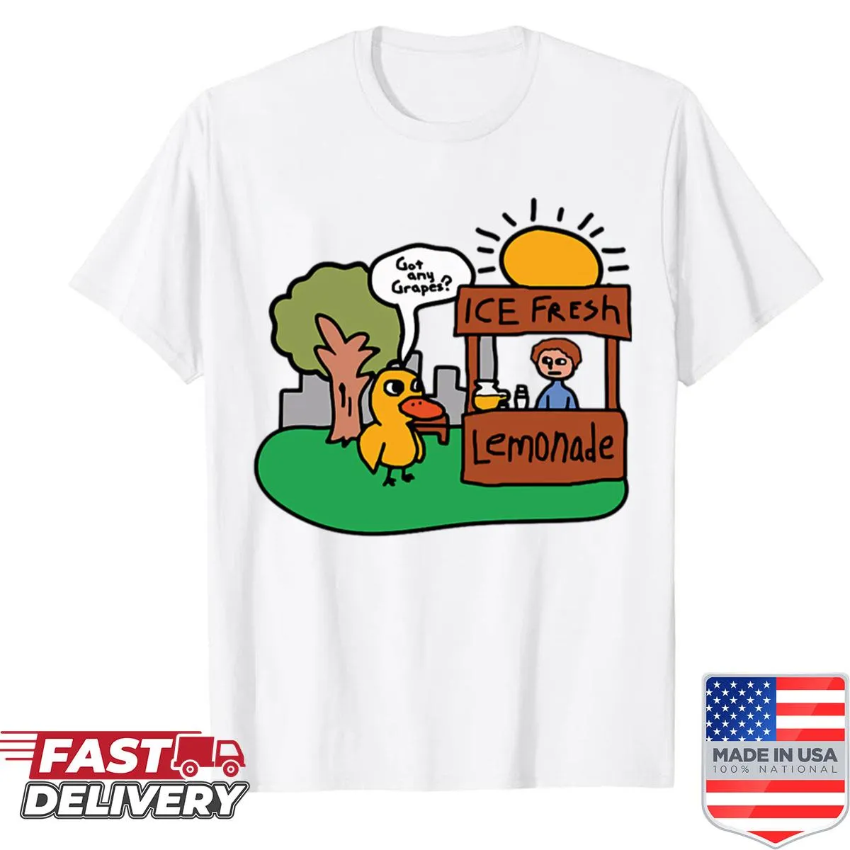 Retro cartoon shirt featuring duck song humor