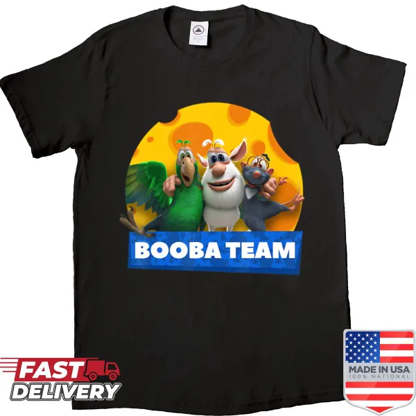 Funny cartoon characters on a shirt
