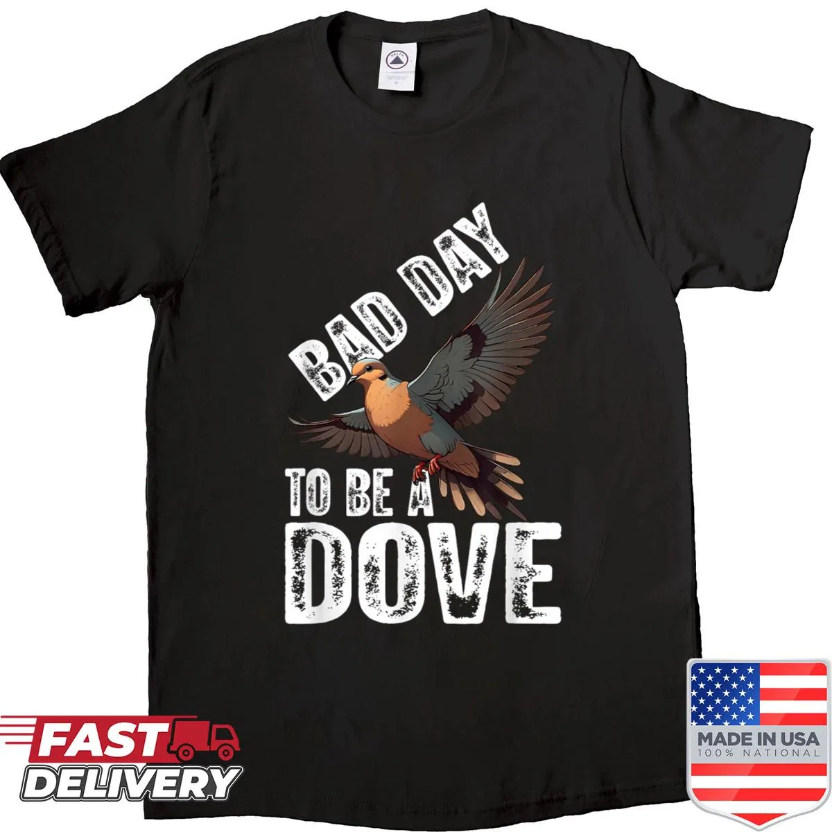 Vintage shirt with humorous dove hunting graphic