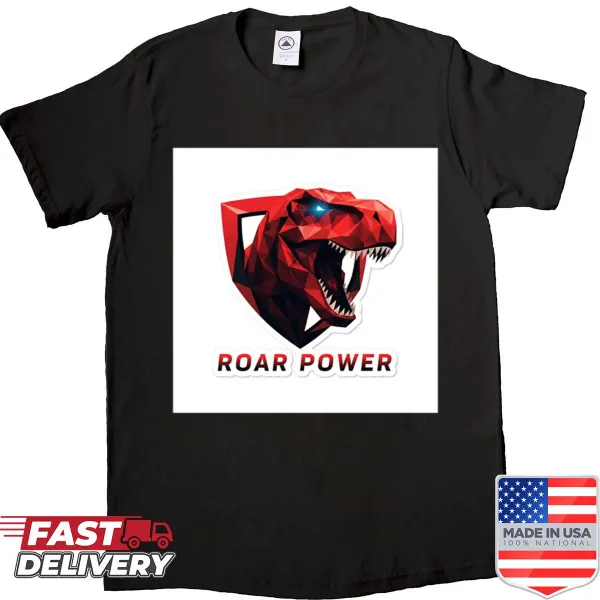 Shirt featuring bold Roar Power logo for motivational wear