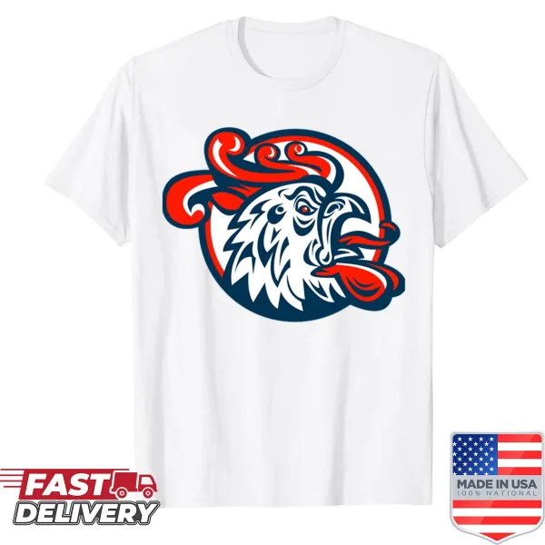 Illustration of a crowing rooster on a shirt