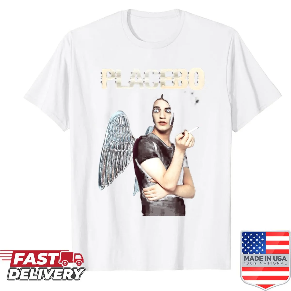 Minimalist oversized shirt with a line-art graphic design.